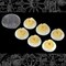 Round Lemon Yellow and White Resin 3D Style Cameos 17mm - Set of Six - CAM92